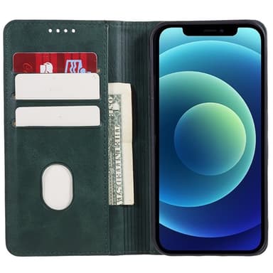 Plånboksställ Telefon Fodral Skal för iPhone 15 Pro Max - Grön