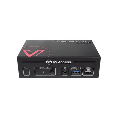 NÖRDIC 8K KVM Switch 2 datorer 1 bildskärm med HDMI 2.1, 10K120hz, 8K120hz, 1080P240hz & 2K