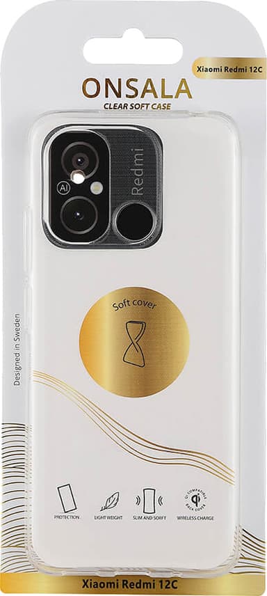 Onsala Xiaomi Redmi 12C genomskinligt skal (transparent)