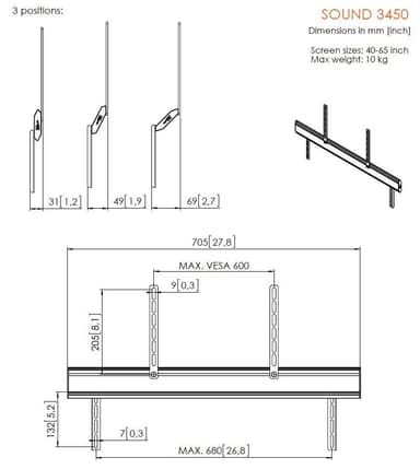Vogels SOUND 3450 fäste för soundbar