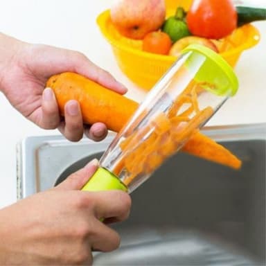Smart Potatisskalare frukt skalare grönsaksskalare med behållare