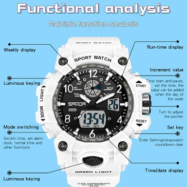 Armbandsklocka Armbandsur Digital vattentät sportklocka etc