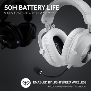 Logitech G Pro X 2 Lightspeed trådlöst gamingheadset (vit)
