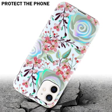 iPhone 12 / 12 PRO Fodral Skal Blommor (Vit)