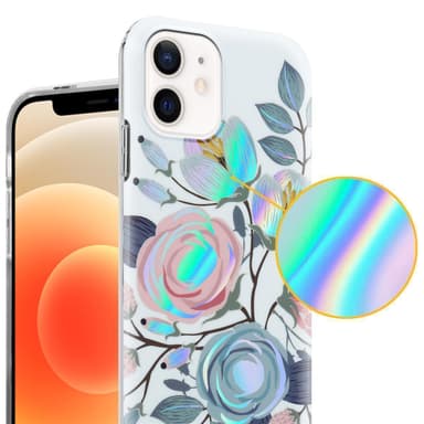 iPhone 12 / 12 PRO Fodral Skal Blommor (Vit)