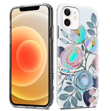 iPhone 12 / 12 PRO Fodral Skal Blommor (Vit)