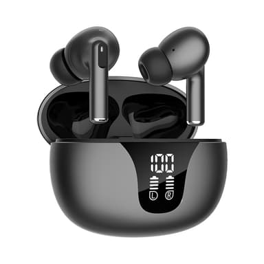 Trådlösa Bluetooth-brusreducerande hörlurar Svart