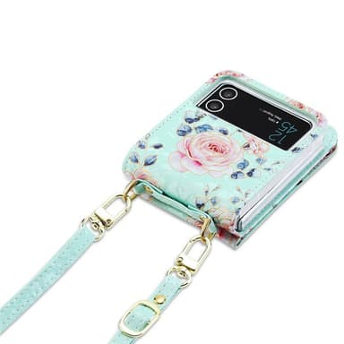 POLA Flower fodral Samsung Galaxy Z Flip 3 - Cyan