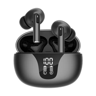 Trådlösa Bluetooth-brusreducerande hörlurar Svart