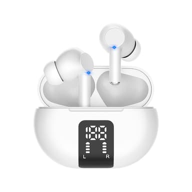 Trådlösa Bluetooth-brusreducerande hörlurar Vit