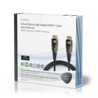 Nedis Aktiva optiska High Speed ​​HDMI kabel med Ethernet | HDMI™ Kontakt | HDMI™ Kontakt | 4K@60Hz | 18 Gbps | 10.0 m | Rund | PVC | Svart | Presentbox