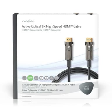 Nedis Aktiva Optiska Ultra High Speed ​​HDMI Kabel med Ethernet | HDMI™ Kontakt | HDMI™ Kontakt | 8K@60Hz | 48 Gbps | 20.0 m | Rund | PVC | Svart | Presentbox