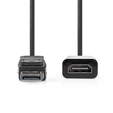 Nedis Displayport-kabel | DisplayPort Hane | HDMI™ Utgång | 1080p | Nickelplaterad | 0.20 m | Rund | PVC | Svart | Kuvert