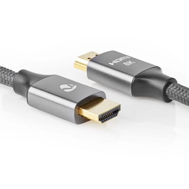 Nedis Ultra High Speed ​​HDMI ™ kabel | HDMI™ Kontakt | HDMI™ Kontakt | 8K@60Hz | 48 Gbps | 1.00 m | Rund | 6.3 mm | Antracit / Grått Med Metall | Kartong med täckt fönster