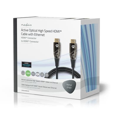 Nedis Aktiva optiska High Speed ​​HDMI kabel med Ethernet | HDMI™ Kontakt | HDMI™ Kontakt | 4K@60Hz | 18 Gbps | 40.0 m | Rund | PVC | Svart | Presentbox
