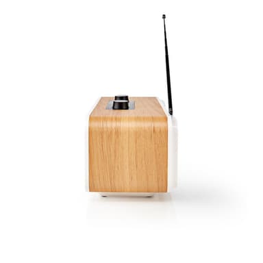 Nedis Internet Radio | Bordsdesign | Bluetooth® / Wi-Fi | DAB+ / FM / Internet | 2.4 "" | Färgskärm | 34 W | Fjärrstyrd | App styrd | Väckarklocka | Sov timer | Brun / Vit