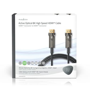 Nedis Aktiva Optiska Ultra High Speed ​​HDMI Kabel med Ethernet | HDMI™ Kontakt | HDMI™ Kontakt | 8K@60Hz | 48 Gbps | 75.0 m | Rund | PVC | Svart | Presentbox