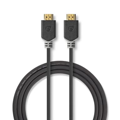 Nedis Premium High Speed ​​HDMI ™ kabel med Ethernet | HDMI™ Kontakt | HDMI™ Kontakt | 4K@60Hz | 18 Gbps | 5.00 m | Rund | PVC | Antracit | Låda