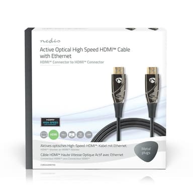 Nedis Aktiva optiska High Speed ​​HDMI kabel med Ethernet | HDMI™ Kontakt | HDMI™ Kontakt | 4K@60Hz | 18 Gbps | 15.0 m | Rund | PVC | Svart | Presentbox