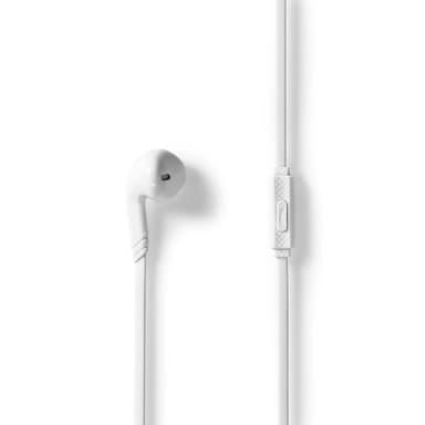 Nedis Trådbundna Hörlurar | 3.5 mm | Kabellängd: 1.20 m | Inbygd mikrofon | Volymkontroll | Vit