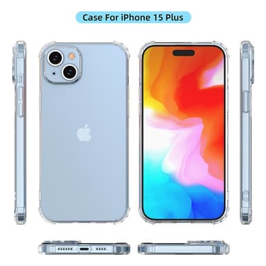 För iPhone 15 Plus Skal Fodral TPU-ram + Akryl Baksida Telefonfodral