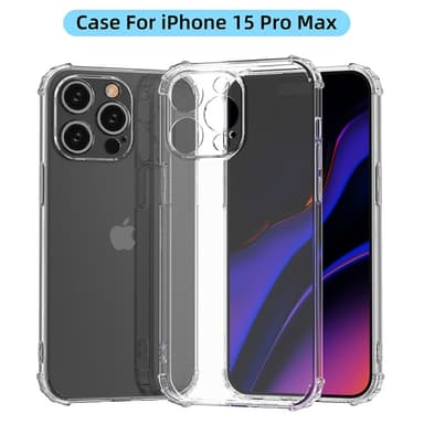 För iPhone 15 Pro Max Skal Fodral TPU Baksida Telefonfodral