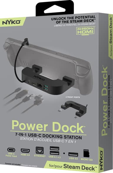 Nyko Steam Deck 7-i-1 USB-C-dockningsstation med strömförsörjning