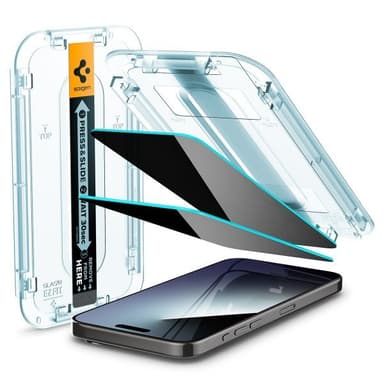 Spigen iPhone 15 Pro Max Skärmskydd GLAS.tR EZ Fit Privacy 2-pack