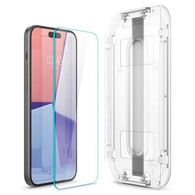 Spigen iPhone 15 Plus Skärmskydd GLAS.tR EZ Fit 2-pack
