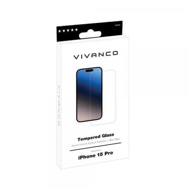 Vivanco iPhone 15 Pro Skärmskydd Härdat Glas