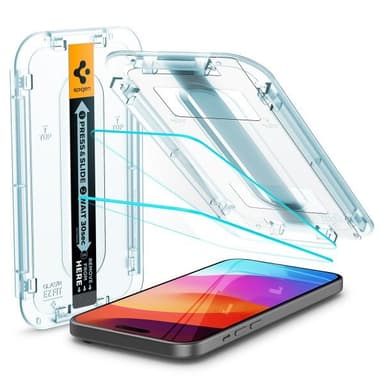 Spigen iPhone 15 Plus Skärmskydd GLAS.tR EZ Fit 2-pack