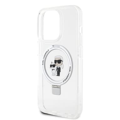 Karl Lagerfeld iPhone 15 Skal Ring Stand MagSafe Vit