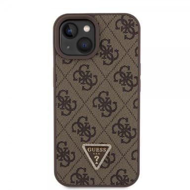 Guess iPhone 15 Skal 4G Metal Triangle Strass Brun