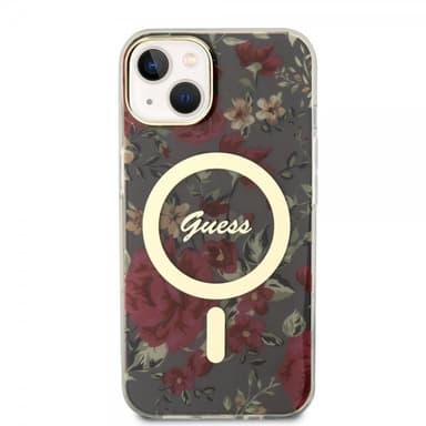 Guess iPhone 14 Skal Flower MagSafe Kaki