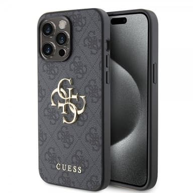 Guess iPhone 15 Pro Max Skal 4G Logo Grå