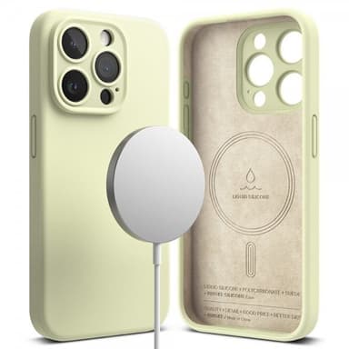Ringke iPhone 15 Pro Max Skal Silicone Magnetic Sunny Lime