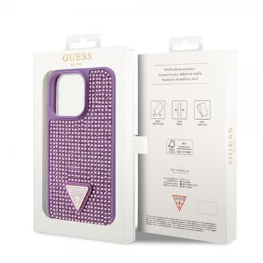 Guess iPhone 15 Pro Skal Rhinestone Lila