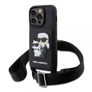 Karl Lagerfeld iPhone 14 Pro Max Skal Crossbody Cardslot Cover Svart
