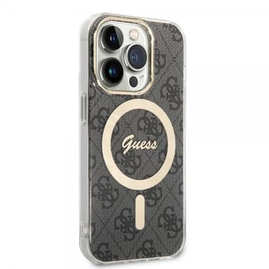 Guess iPhone 14 Pro Skal 4G Pattern MagSafe Svart