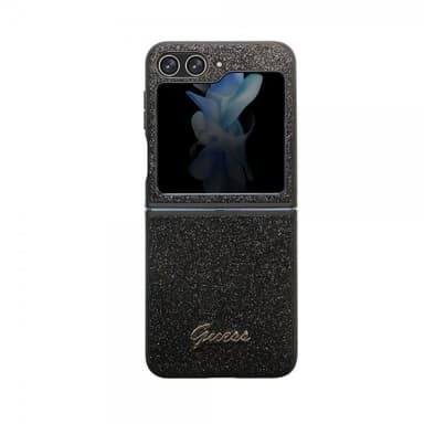 Guess Samsung Galaxy Z Flip 5 Skal Glitter Flakes Metal Logo Svart