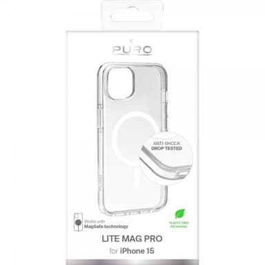 Puro iPhone 15 Skal LITE MAG PRO Transparent Klar