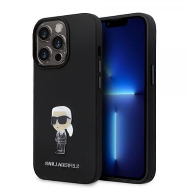 Karl Lagerfeld iPhone 15 Pro Skal Ikonik Metal Pin Svart