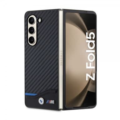 BMW Samsung Galaxy Z Fold 5 Skal Carbon Effect Metal Logo Svart