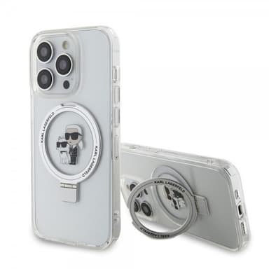 Karl Lagerfeld iPhone 15 Pro Skal Ring Stand MagSafe Vit