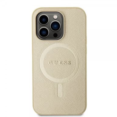 Guess iPhone 15 Pro Skal Saffiano MagSafe Beige
