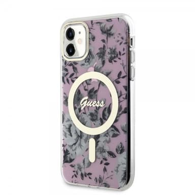 Guess iPhone 11 Skal Flower MagSafe Rosa