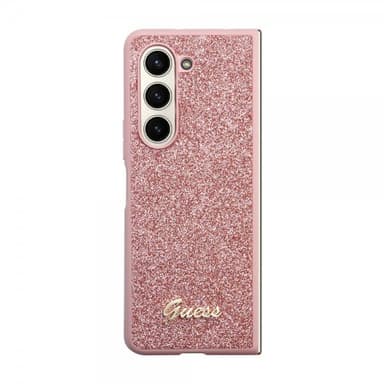 Guess Samsung Galaxy Z Fold 5 Skal Glitter Flakes Metal Logo Rosa