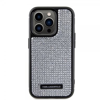 Karl Lagerfeld iPhone 15 Pro Skal Rhinestone Silver