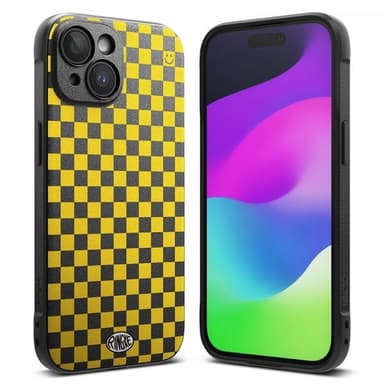 Ringke iPhone 15 Skal Onyx Design Checkerboard Yellow