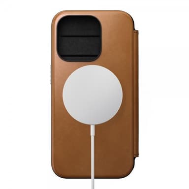 NOMAD iPhone 15 Pro Fodral Modern Leather Folio English Tan